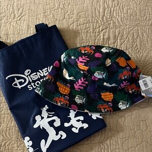 Disney Little Mermaid Reversible Bucket Hat, Disney Store bag included